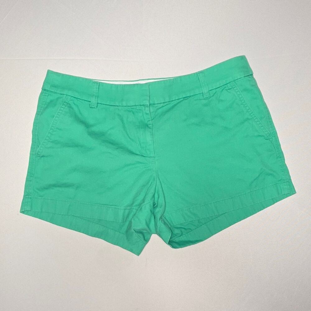 J.Crew chino shorts in bright green color Size 10